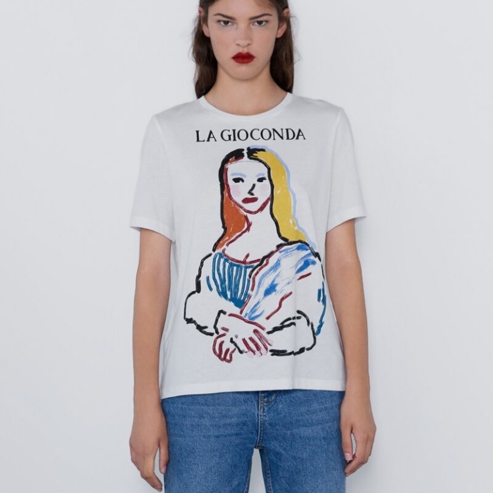 Zara Mona Lisa T Shirt size small